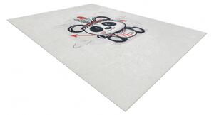 Makro Abra Dětský kusový koberec vhodný k praní BAMBINO 1129 Panda protiskluzový krémový Rozměr: 80x150 cm