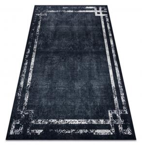 Dywany Luszczow Kusový koberec ANDRE pratelný 1486 vzor rámu vintage protiskluz, černá bílá Rozměr koberce: 120 x 170 cm