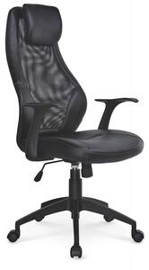 Kancelářská židle TORINO – síťovina, ekokůže, černá