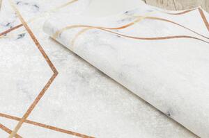 Makro Abra Kusový koberec vhodný k praní ANDRE 1220 Mramor geometrický protiskluzový bílý Rozměr: 80x150 cm