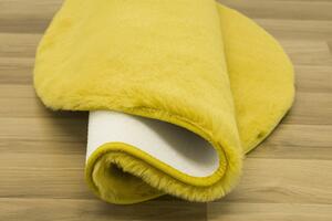 Makro Abra Kulatý shaggy koberec BELLAROSSA žlutý Rozměr: průměr 80 cm