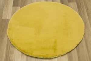 Makro Abra Kulatý shaggy koberec BELLAROSSA žlutý Rozměr: průměr 80 cm