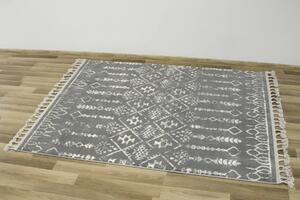 Makro Abra Kusový koberec Karof 2619A 43 Třásně šedý krémový Rozměr: 60x100 cm
