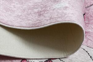 Makro Abra Dětský kusový koberec vhodný k praní BAMBINO 2185 Baletka kočička protiskluzový růžový Rozměr: 160x220 cm
