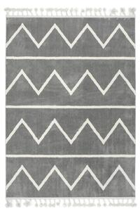 Makro Abra Kusový koberec Karof 6062A 34 Třásně geometrický šedý krémový Rozměr: 120x170 cm