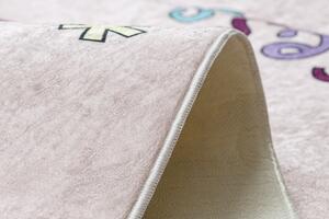 Makro Abra Dětský kusový koberec vhodný k praní BAMBINO 2285 Skákací panák protiskluzový růžový Rozměr: 160x220 cm