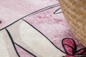 Makro Abra Dětský kusový koberec vhodný k praní BAMBINO 2185 Baletka kočička protiskluzový růžový Rozměr: 80x150 cm