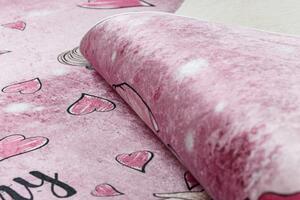 Makro Abra Dětský kusový koberec vhodný k praní BAMBINO 2185 Baletka kočička protiskluzový růžový Rozměr: 160x220 cm