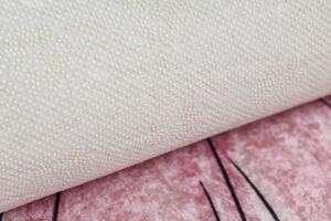 Makro Abra Dětský kusový koberec vhodný k praní BAMBINO 2185 Baletka kočička protiskluzový růžový Rozměr: 80x150 cm