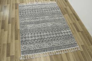 Makro Abra Kusový koberec Karof 2571A 43 Třásně šedý krémový Rozměr: 80x150 cm