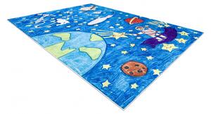 Makro Abra Dětský kusový koberec vhodný k praní BAMBINO 2265 Vesmír kosmonaut raketa hvězdy modrý Rozměr: 120x170 cm