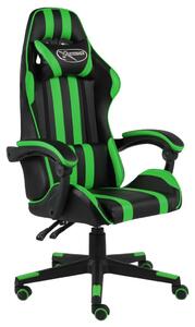Herní židle černo-zelená umělá kůže