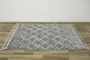 Makro Abra Kusový koberec Karof 2588A 43 Třásně šedý krémový Rozměr: 80x150 cm