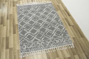 Makro Abra Kusový koberec Karof 2588A 43 Třásně šedý krémový Rozměr: 80x150 cm