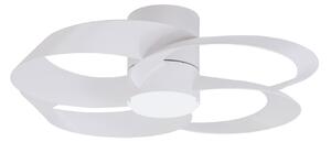 LED stropní ventilátor Rose, bílý, tichý stejnosměrný motor, CCT – Mantra Mantra Iluminación, Rose, stmívatelné, Bílá, Obývací pokoj, Plast, Moderní