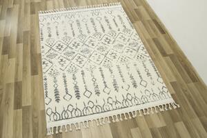 Makro Abra Kusový koberec Karof 2619A 34 Třásně krémový šedý Rozměr: 120x170 cm