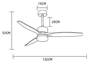 Immax NEO 07165-S-LED Stropní ventilátor ELEGANTE LED/18W/230V Wi-Fi Tuya+DO