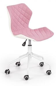 Dětská židle na kolečkách MATRIX – více barev růžová/bílá