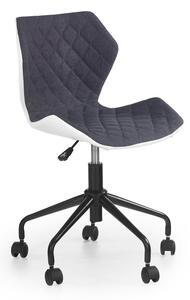 Dětská židle na kolečkách MATRIX – více barev tmavě šedá/bílá