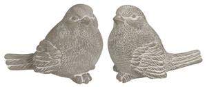 Zahradní figurka z cementu Bird Couple, sada 2ks, 10x13 cm, šedá