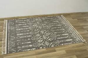 Makro Abra Kusový koberec Karof 2619A 13 Třásně šedý hnědý Rozměr: 80x150 cm