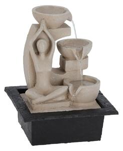 Zahradní fontána s osvětlením Yogi3, 21,5x18x28,5 cm, polistone, béžová