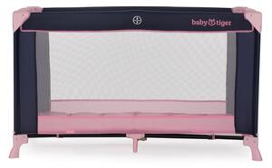 KINDERKRAFT - Cestovní postýlka Baby Tiger VIKI růžová