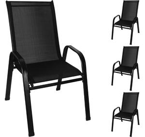 Sada 4 ks zahradních židlí GARRED, černá