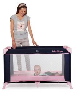 KINDERKRAFT - Cestovní postýlka Baby Tiger VIKI růžová