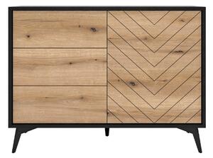 Komoda DIAMOND 104x77x39 cm černá/dub evoke