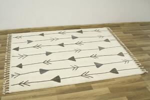 Makro Abra Kusový koberec Karof 6063A 13 Třásně geometrický krémový Rozměr: 140x190 cm