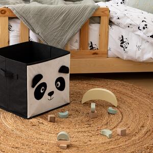 Úložný box Panda, 29x29x29 cm, černá/bílá