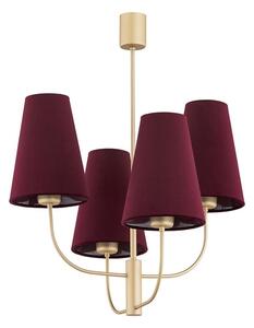 Argon 1827 - Lustr na tyči SAFIANO 4xE27/15W/230V vínová