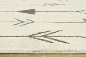 Makro Abra Kusový koberec Karof 6063A 13 Třásně geometrický krémový Rozměr: 140x190 cm