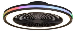 LED stropní ventilátor Gamer Big černý DC tichý RGB – Mantra Mantra Iluminación, Gamer Big, stmívatelné, Černá, Obývací pokoj, Plast, Moderní