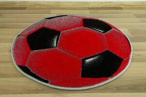 Makro Abra Kulatý koberec Rainbow 11198/120 Fotbalový balón červený Rozměr: průměr 120 cm