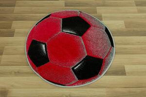 Makro Abra Kulatý koberec Rainbow 11198/120 Fotbalový balón červený Rozměr: průměr 120 cm