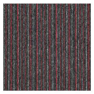 Balta, Kobercový čtverec Sonar Lines 4520 červenočerný 50 x 50 cm, chodba / předsíň