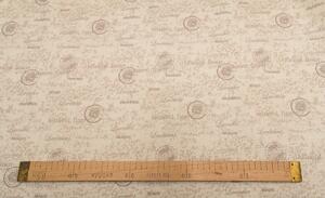 Hotový závěs Sonja, šířka 155cm, smetanový podklad - vzor béžová razítka Rozměry: 40 x 40