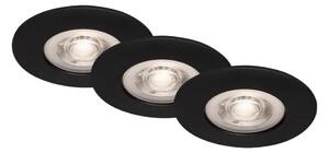 Briloner - SADA 3x LED Koupelnové podhledové svítidlo LED/4,9W/230V IP44 černá