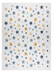Makro Abra Kusový koberec sisalový COOPER 22260 Hvězdičky ecru modrý žlutý Rozměr: 80x150 cm