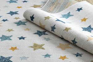 Makro Abra Kusový koberec sisalový COOPER 22260 Hvězdičky ecru modrý žlutý Rozměr: 80x150 cm