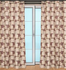 Hotový závěs Sonja, šířka 155cm, smetanový podklad - vzor béžový patchwork Rozměry: 40 x 40