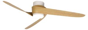 LED stropní ventilátor Groenland, dřevo, DC, tichý, CCT – Mantra Mantra Iluminación, Groenland, stmívatelné, Dřevo, Obývací pokoj, Plast, Moderní