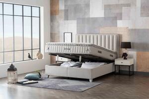 Čalouněná postel STONE NEW s matrací - béžová 180 × 200 cm