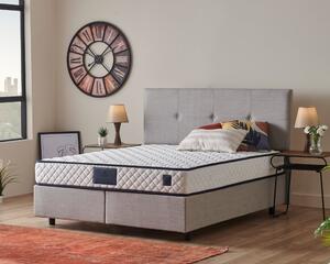 Čalouněná postel SUNNY s matrací - světle šedá 180 × 200 cm