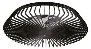 Inteligentní stropní ventilátor Himalaya s LED osvětlením, černý, DC, tichý – Mantra Iluminación, Himalaya, stmívatelné, Černá, Obývací pokoj, Kov, Moderní