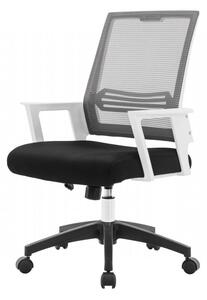 Kancelářská židle DURANGO WHITE 1 + 1 zdarma – síťovina, šedá, bílá