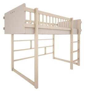 Dětská zvýšená postel BASIC se žebříkem 90x200 cm - Kašmírová