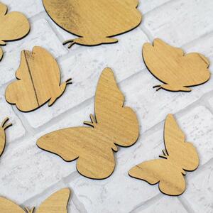DUBLEZ | Dřevěná nálepka - Motýli na stěnu 8 ks